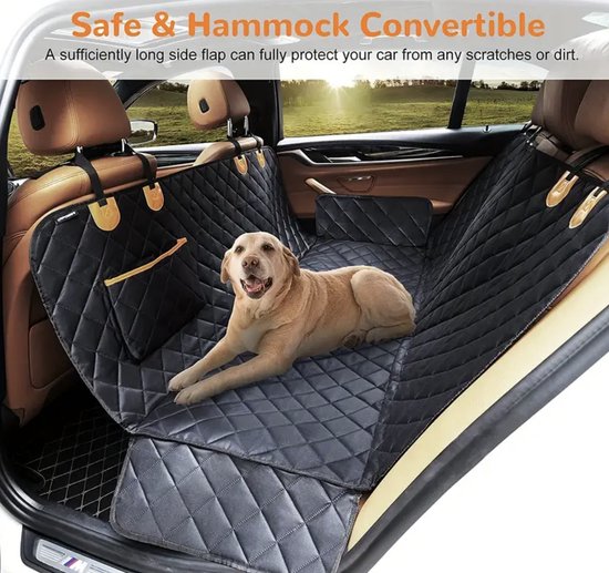 Dgs Honden Autostoelhoes Zwart - Hondenautoaccessoire - 28 cm Achterbank 3-In-1 - Autoaccessoires - Pets Place