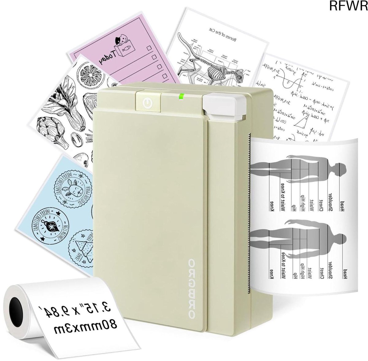 RFWR® Draagbare Bluetooth Mini Stickerprinter voor Foto's en Notities