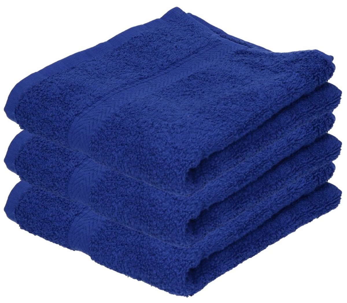 3x Luxe handdoeken blauw 50 x 90 cm 550 grams - Badkamer textiel badhanddoeken