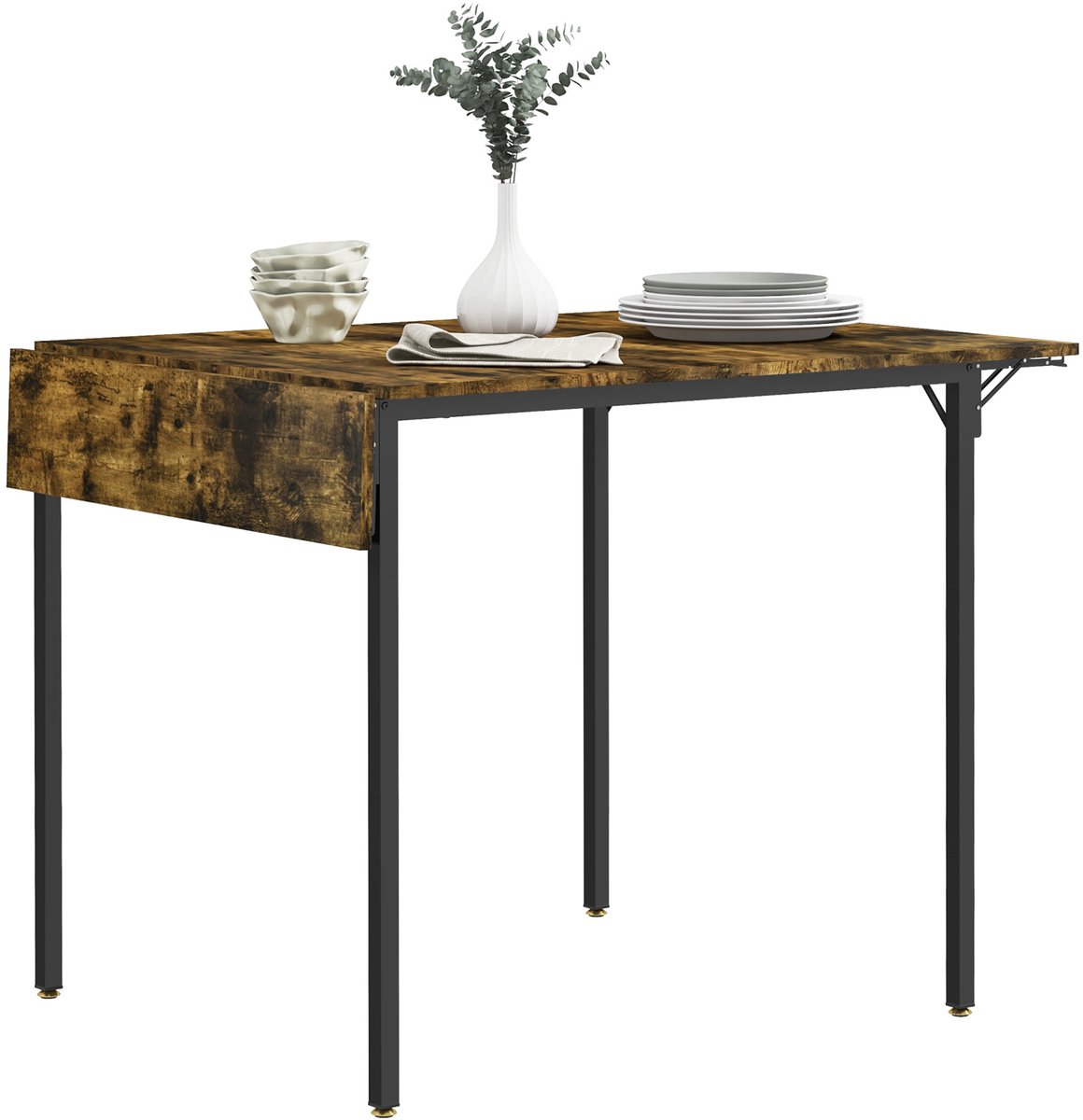 Homcom Opklapbare eettafel-MDF-120x79x79cm-Marron