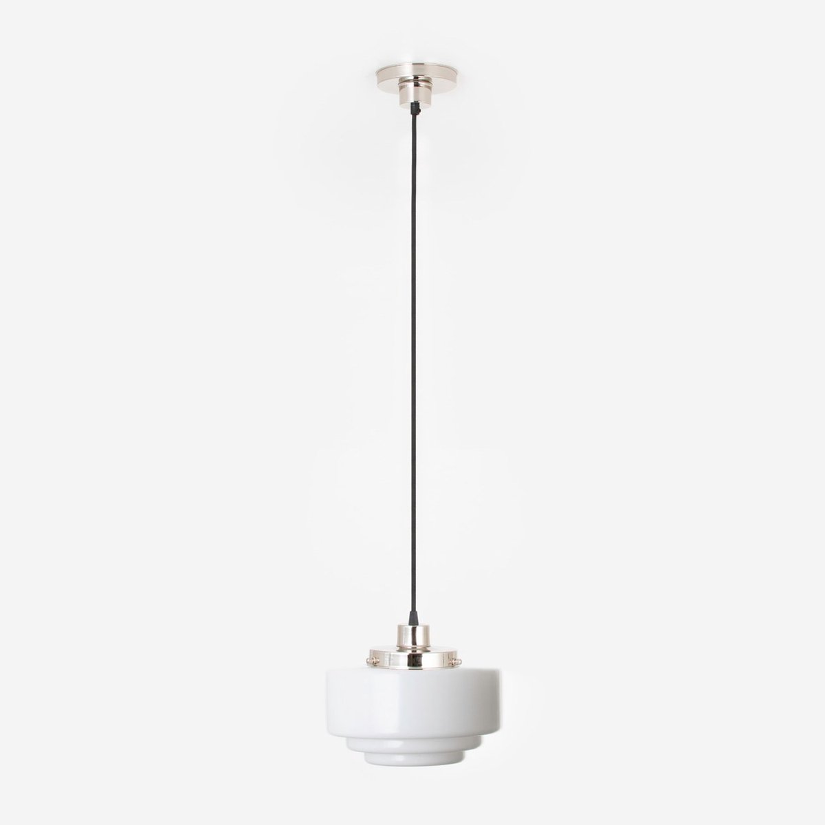 Hanglamp aan snoer Getrapt Ø 25 20's Nikkel - Art Deco Trade
