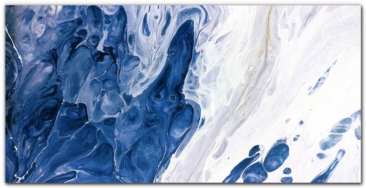 TULUP Canvas Doek Foto - Golfabstractie Canvas Doek Foto - 100 cm x 50 cm - Veelkleurig Canvas Schilderij - Klassieke Canvas Kunst - Canvas Foto - Canvas Kunst voor de Woonkamer Veelkleurig Golfabstractie