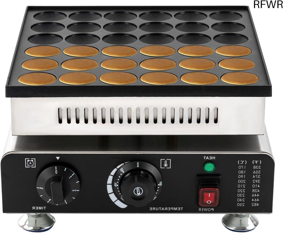 RFWR® Professionele elektrische pannenkoekenmaker met 36 gaten – perfect voor mini-pannenkoeken, wafels en meer