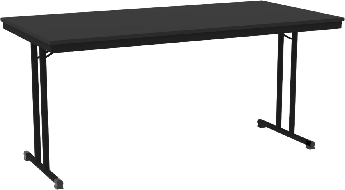 Povag Inklapbare Bureautafel - Kantinetafel - 75x160x80 cm - Klaptafel - Zwart