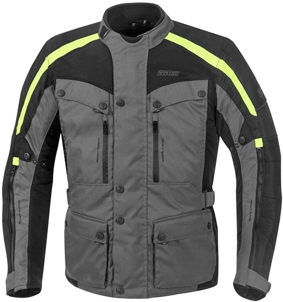GERMAS motorjack TEMPER Large donkergrijs/fluogeel