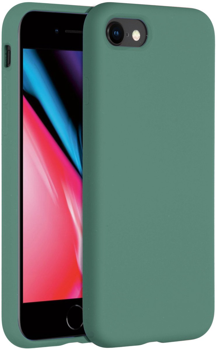 iPhone 8 hoesje - iPhone 7 hoesje - iPhone SE 2020 hoesje - hoesje iPhone SE 2020 - hoesje iPhone 8 - hoesje iPhone 7 - Siliconen hoesje - Donkergroen - Accezz Liquid Silicone Backcover