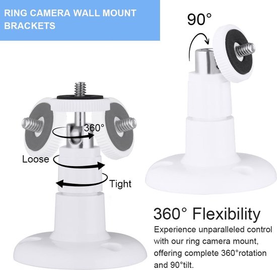 wandhouder - 2stuks Camera muurbevestiging - camera muurbeugel - Camera Bevestiging - Muur en Plafond Mount - 360 Graden - camera bracket - Beveiligingscamera beugel - wandhouder - Wandhouder voor camera - wit van Merkloos — afbeelding 3