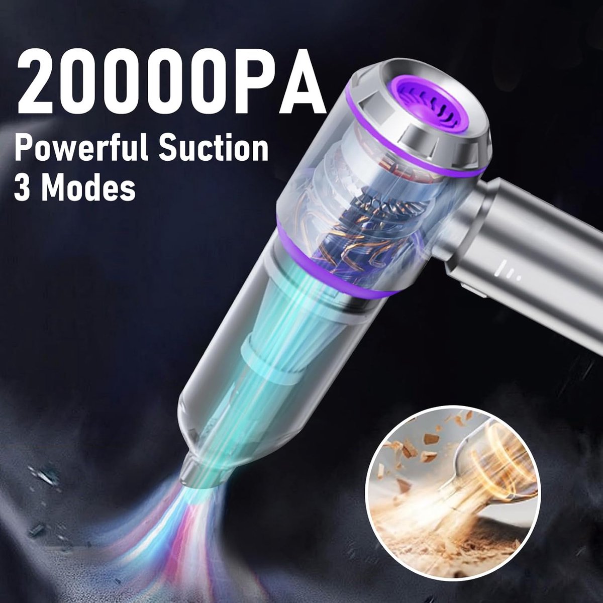 4-in-1 Draagbare Luchtcompressor - Auto Stofzuiger Draadloos - afbeelding 2