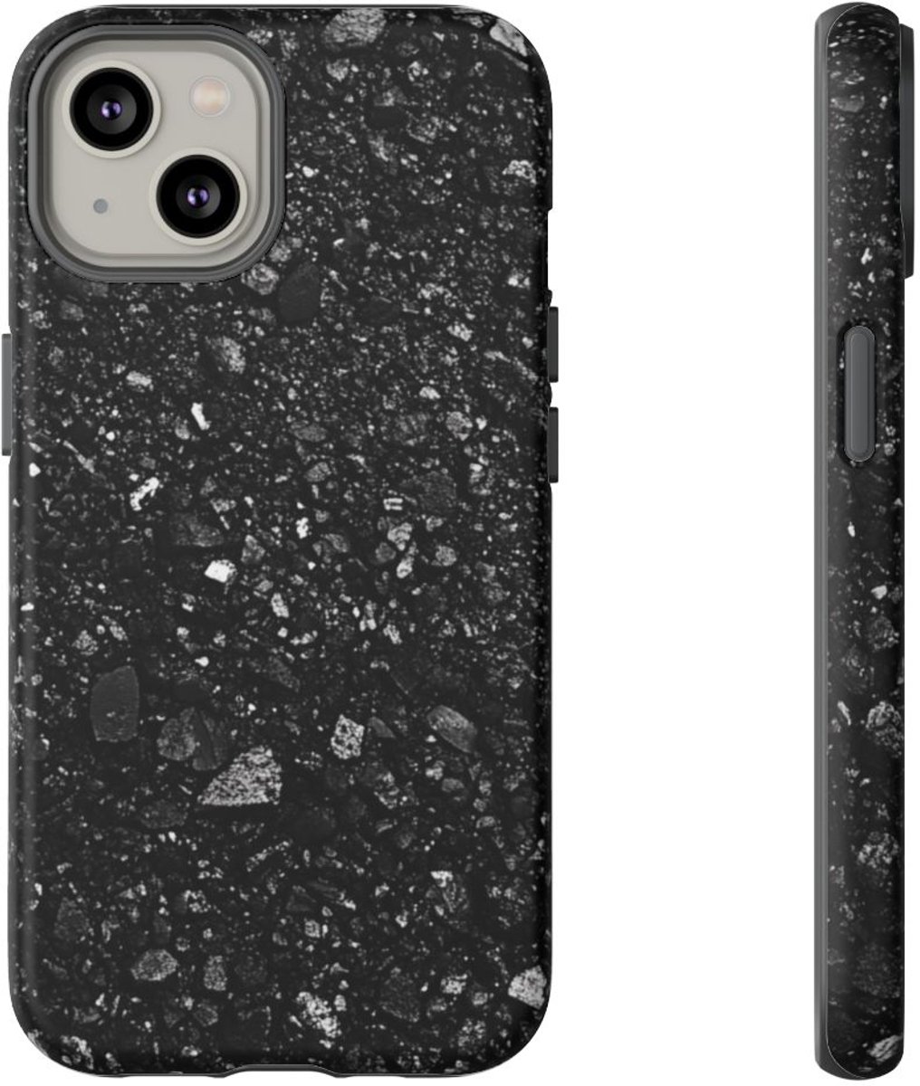 Zwarte Asfaltstructuur – Telefoonhoesje Geschikt voor iPhone 14