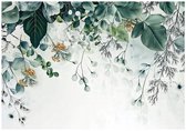 WALLARENA - Fotobehang - 400x280 cm - Fototapete met hangende groene bladeren voor slaapkamer en salon van vliesbehang