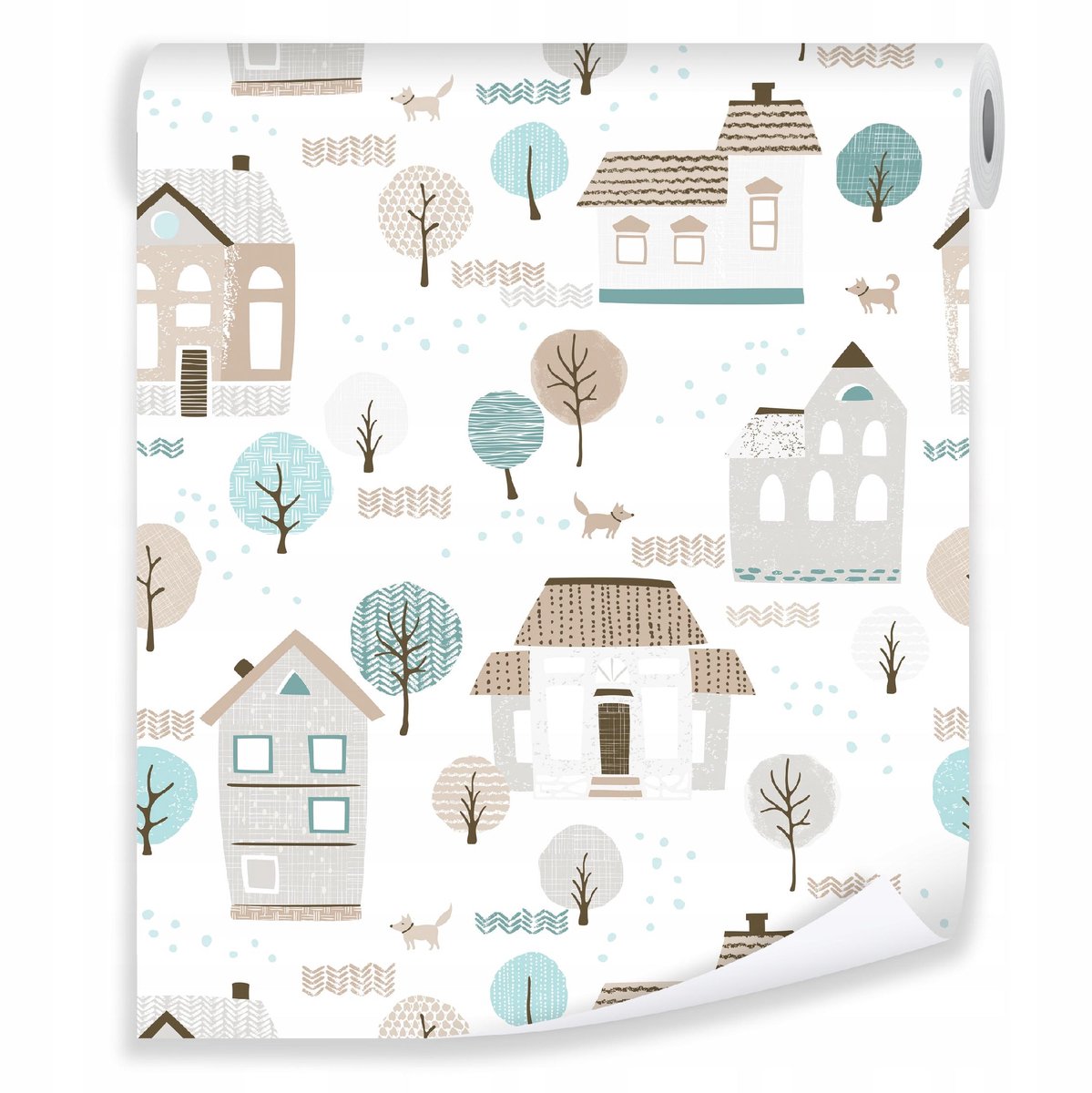 WALLARENA - Behang - Breedte 50 cm - Scandinavisch ontwerp - Geschikt voor kinderkamers - 10m