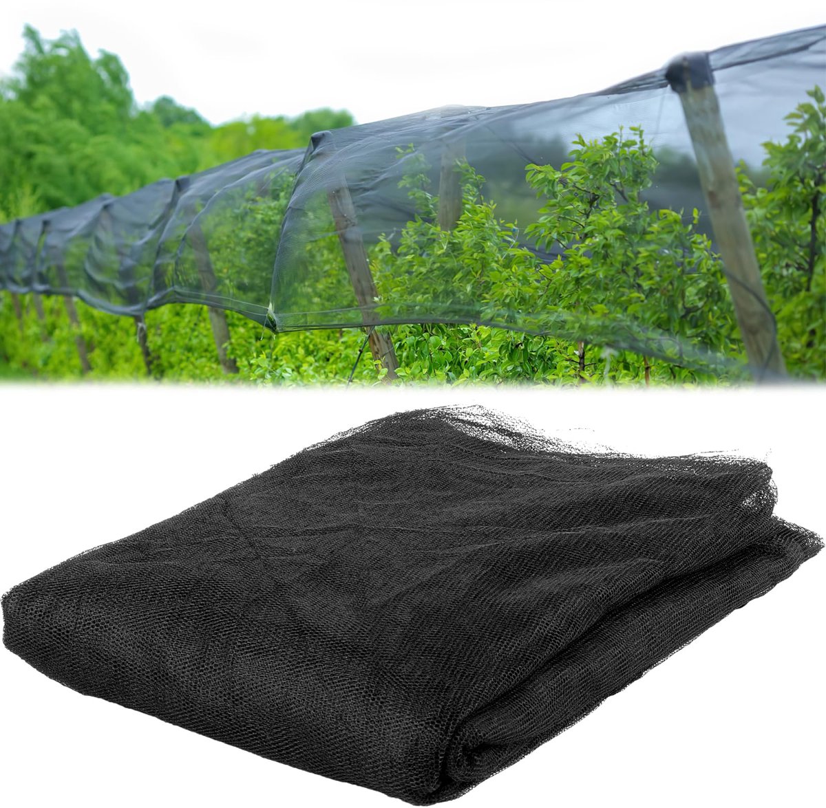 Ibenzoa® Muggennet voor buiten van 6 x 2,4 m - Fijnmazig net voor tuin- en gewasbescherming