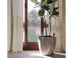 Eco Grote ronde Bloempot - wit – Zelfbewatering, Drainage & Weerbestendig – Gemaakt van Gerecycled Kunststof - 33l
