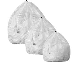Waszakkenset 3 stuks (30x40 cm) - Herbruikbare en duurzame polyester zakken - met trekkoord - beschermen shirts, sokken en ondergoed in de wasmachine