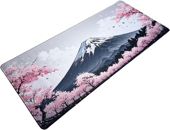 Muismat xxl - Fuji Blossom Roze - Gaming - 900 x 400 x 3 mm - Antislip
