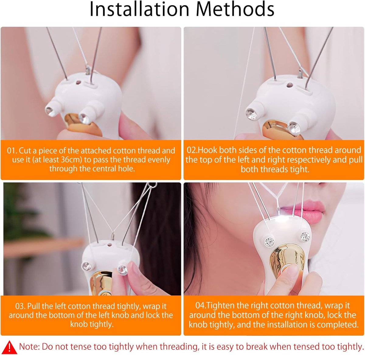 Elektrische gezichts-epilator voor vrouwen - Elektrische gezichts-epilator - USB-gezichtsepilator met LED - Gezichtsepilator voor vrouwen - Gezichtsmassager - Scheerapparaat — afbeelding 6