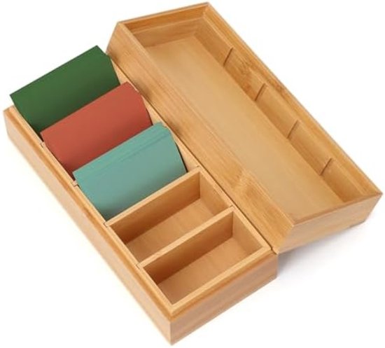 A8 Aarteikaartenbox, hout, 22,2 x 9,5 x 7 cm, kaartenbox, houten doos