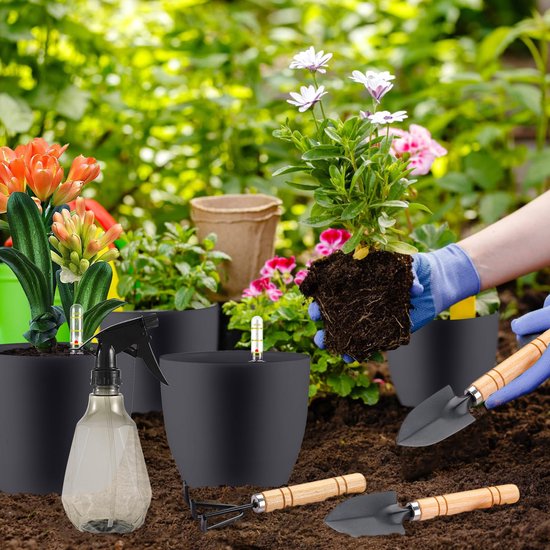 Unyqoos® Bloempotten Set van 4 met Waterindicator en Irrigatiesysteem voor Optimaal Plantonderhoud van Unyqoos — afbeelding 2