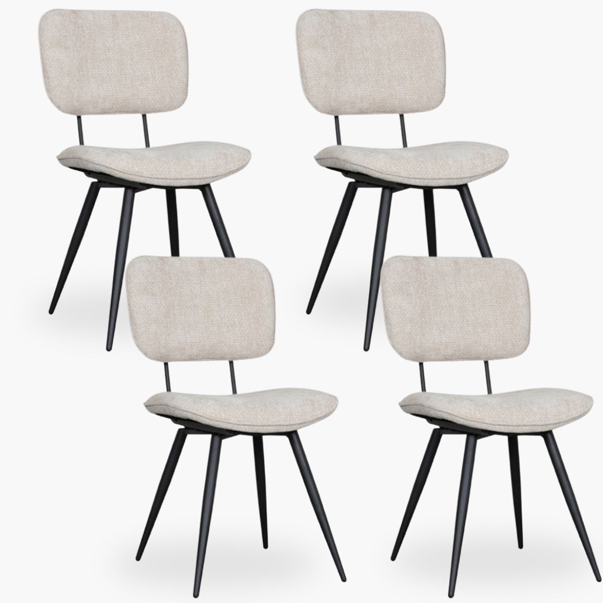4x Eetkamerstoel Dani - Beige Velvet - Set van 4 - Beige