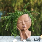 Ibenzoa® Binnen- en Buitengezicht Bloempot voor Vetplanten, Cactussen en Kruiden met Drainagegat
