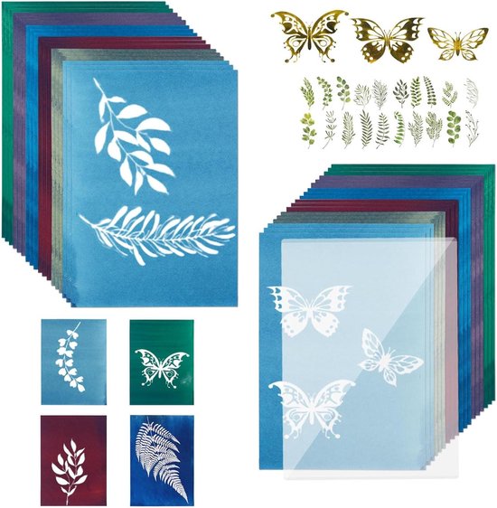 32 Stuks Sun Print Paper, A5 Sun Art Paper Met 1 Plastic Tool Voor Zon Afdrukken Licht Gevoelige Zonne Energie