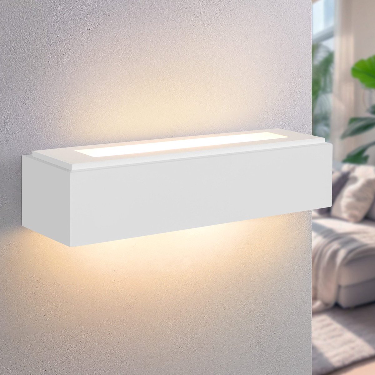 NETTLIFE Wandlamp G9 - Wit - Binnen Wandlamp - Up and Down Design - 35.5CM - Gips - Modern Hallamp - voor Hal | Woonkamer | Keuken | Trappenhuis - Zonder Lamp