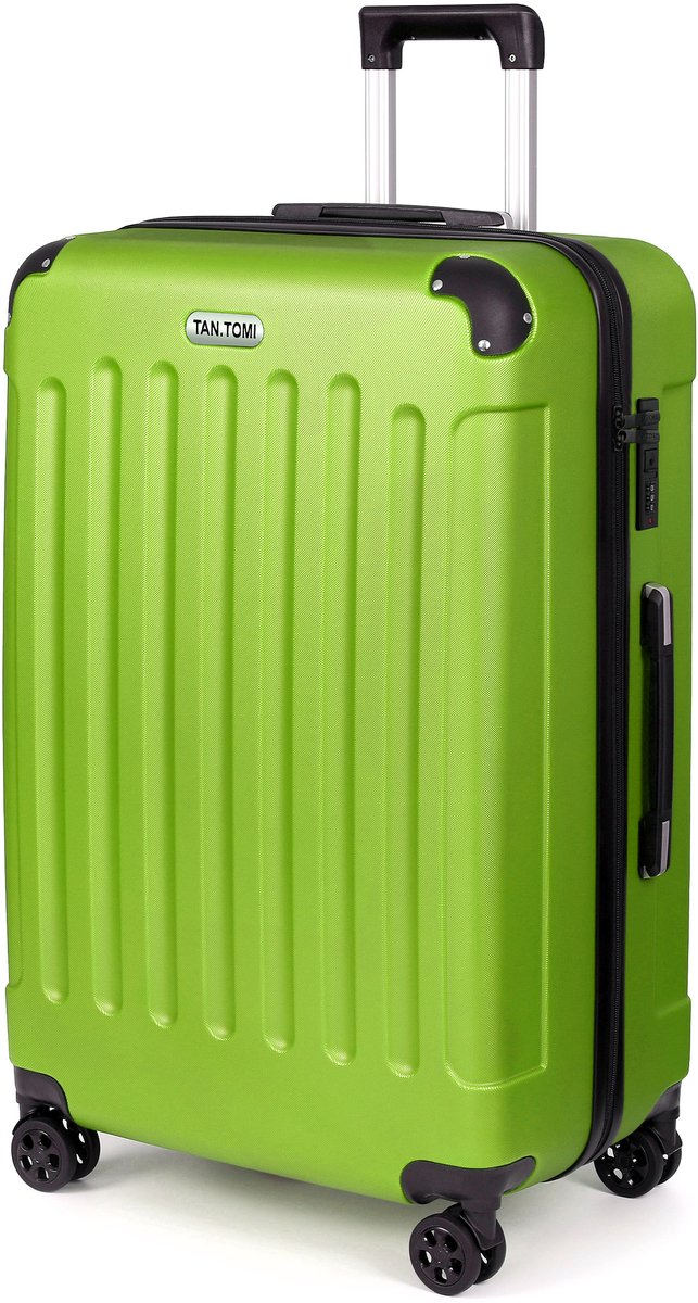 TAN.TOMI Reiskoffer Groot 76x49x30 – 100L – Grote Trolley Koffer met 4 Wielen & Cijferslot – Handbagage & Ruimbagage – Lichtgewicht & Stevig - Donkergroen - Groen