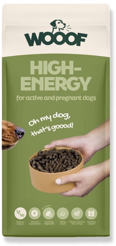 WOOOF High Energy 18KG - Geperst hondenvoer - Geperste hondenbrokken - Droogvoer