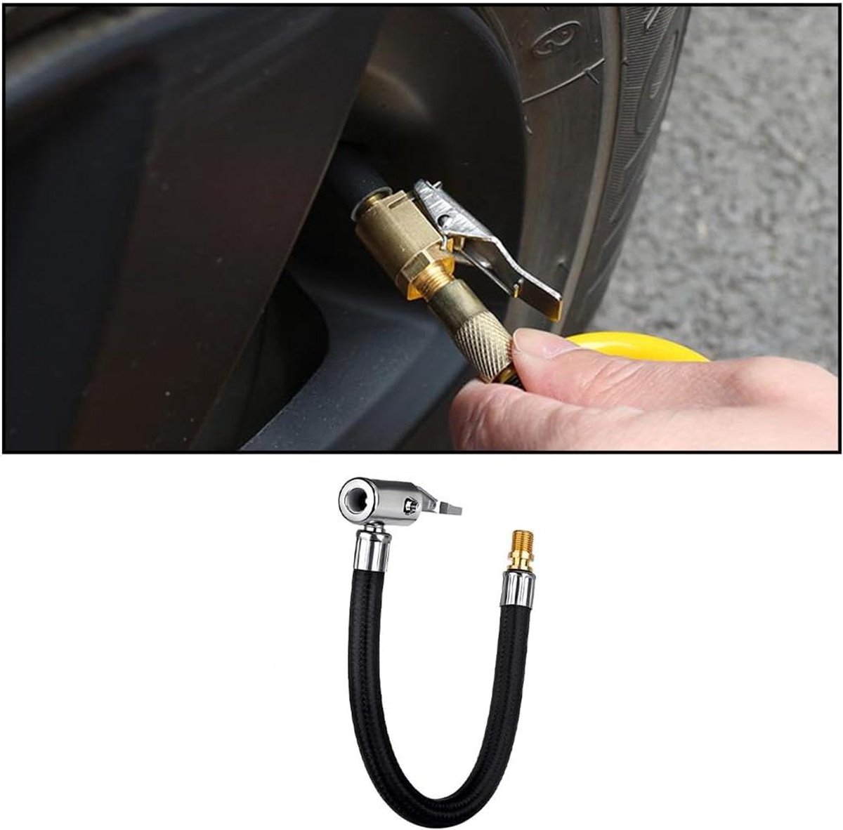 Allecto Plus - Voor de auto: CGEAMDY Autopomp Slang Bandenpomp Slangadapter Verlengbuis Luchtpomp Slang voor Auto (30 cm)