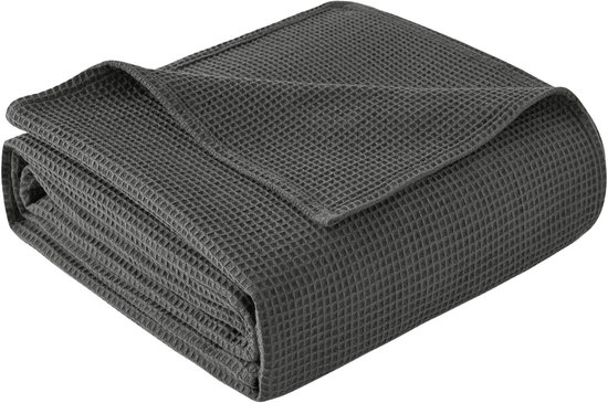 Premium sprei 150 x 200 cm - wafelpiqué 100% katoen - lichte zomerdeken
