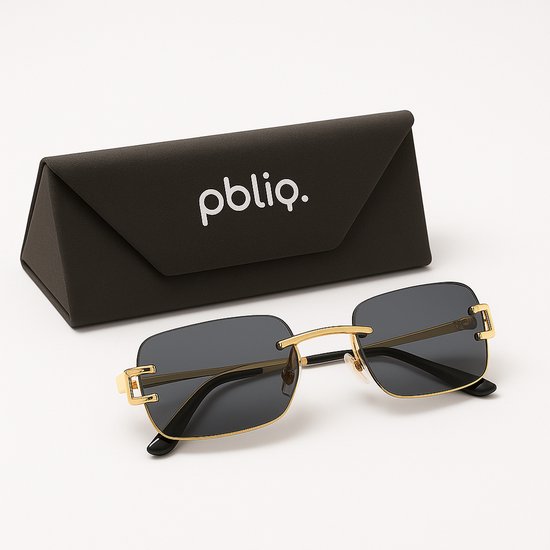PBLIQ® Zonnebril Randloos - Heren - Dames - Zwart - Goud van Merkloos — afbeelding 3