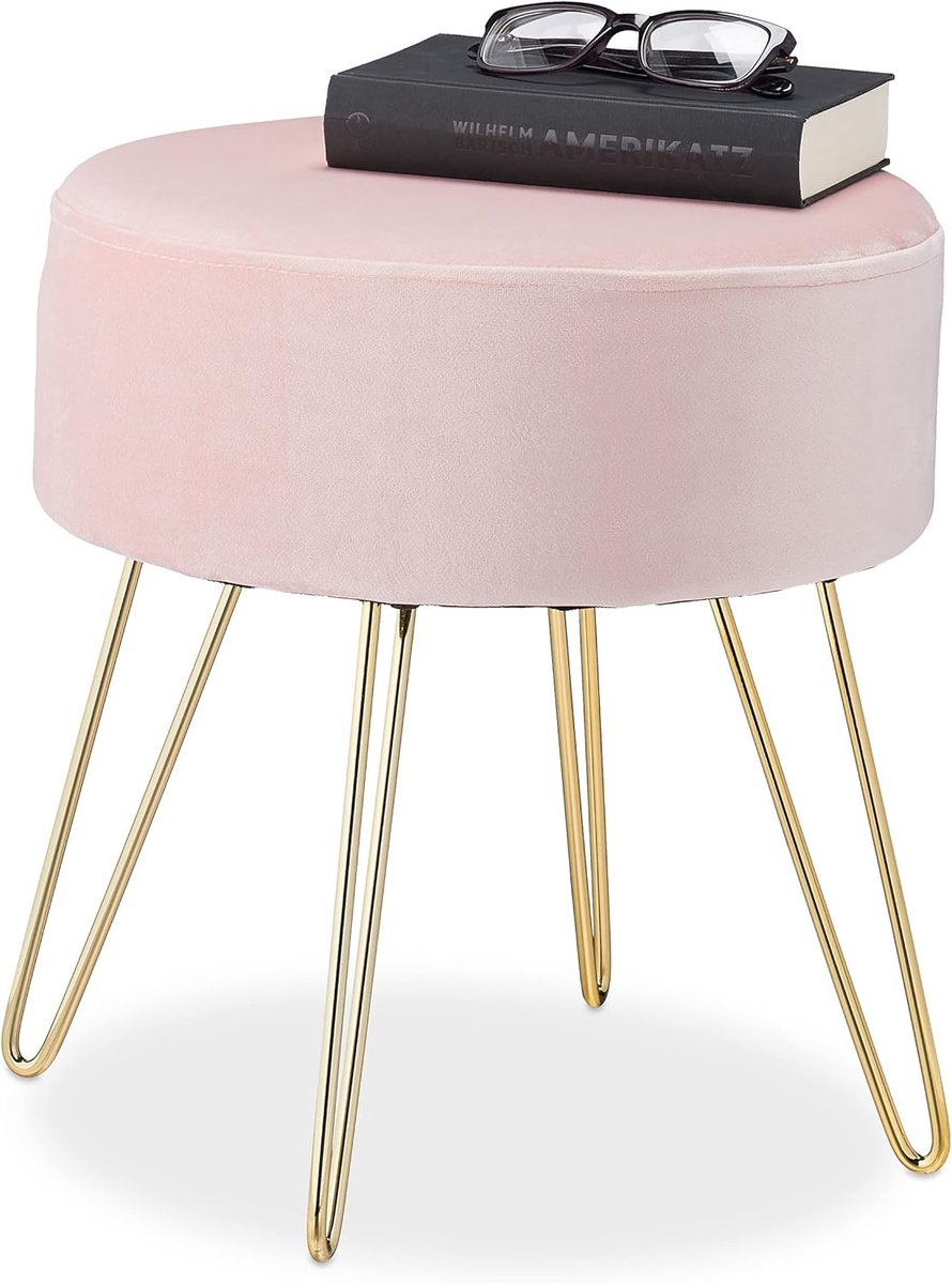 Lexium Store Lexium Voetenbankje Of Poef - Poef - Voetenbankje - Hocker - Voetenbankje Binnen - Poefs Roze