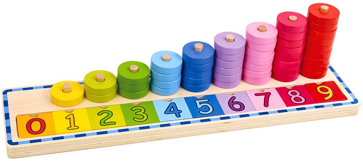 Tooky Toy Stapelspel Regenboog 43 X 12 Cm Hout 56-delig