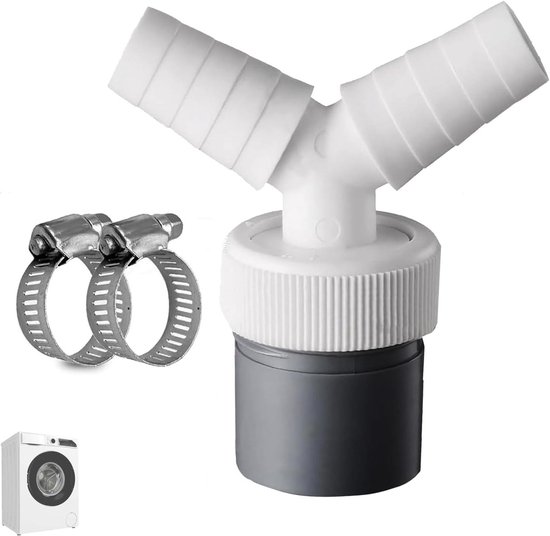 Wasmachine Dubbele aansluiting Y-vormige Riolering Adapter - Invoerpijp 18-24 mm en Uitlaat 40 mm