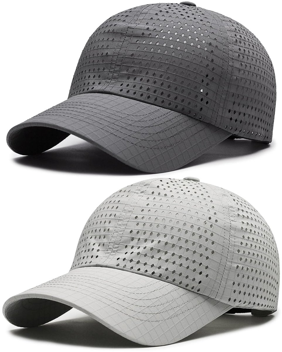 Kraftverdia® - petten - pet heren - honkbalpet - sportpetten - zonnehoed - Ademende hoed - Geschikt voor mannen en vrouwen - Donkergrijs en lichtgrijs - 2STUKS - Unisex
