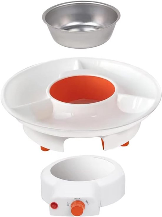 Elektrische chocoladefondueset - 27,5×27,5×8 cm - Inclusief 2 dipvorkjes - Fonduesmeltende chocolade-kaassnoepmachine - Chocoladesmelter - Zwart - 260 ml — afbeelding 5