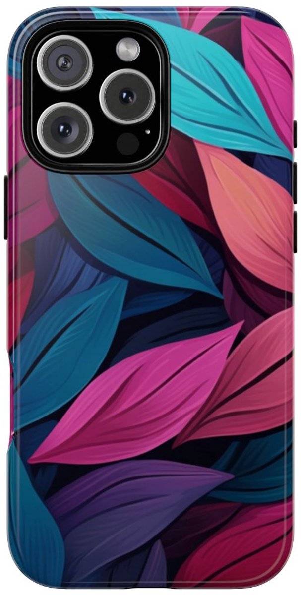 Kleurrijk Abstract Bladerenpatroon – Telefoonhoesje Geschikt voor iPhone 16 Pro Max