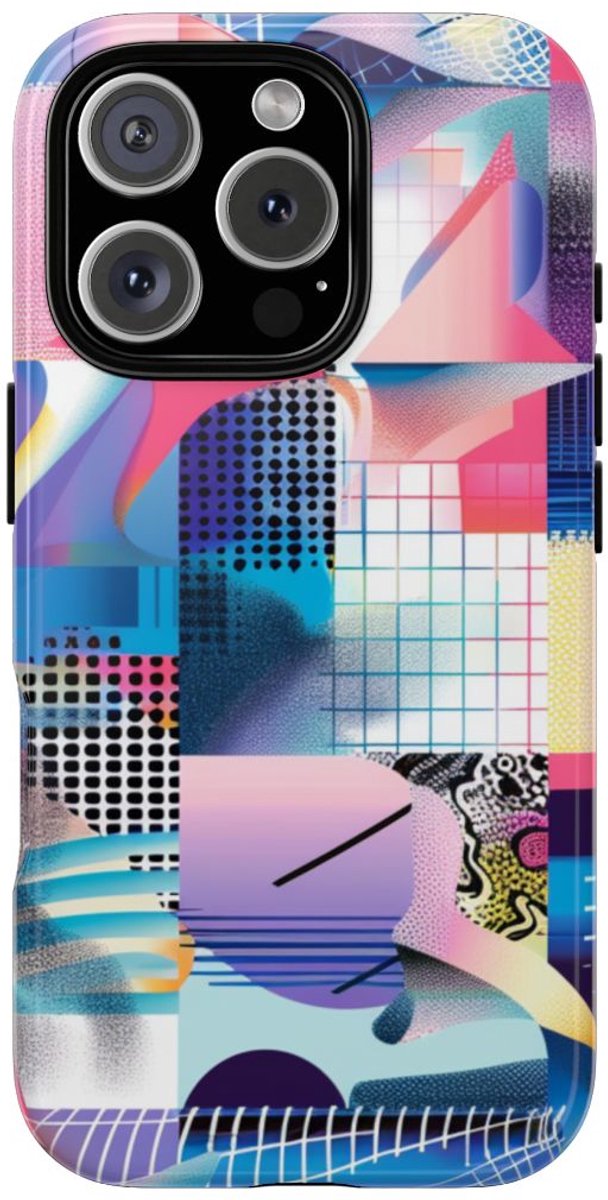 Kleurrijk Abstract Geometrisch Patroon – Telefoonhoesje Geschikt voor iPhone 16 Pro