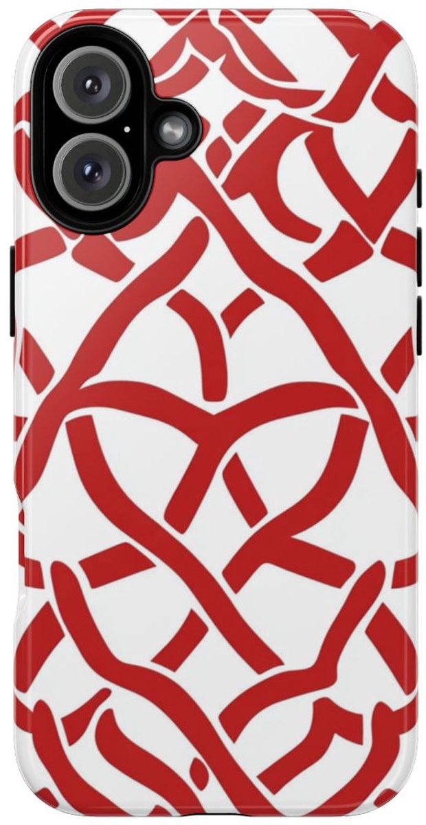 Rood Keltisch Knoopmotief – Telefoonhoesje Geschikt voor iPhone 16 Plus