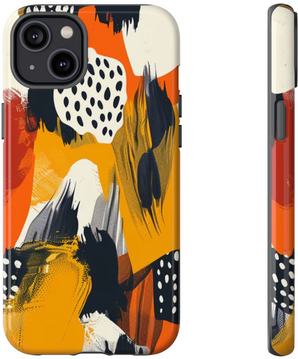 Abstracte Kleurrijke Penseelstreken – Telefoonhoesje Geschikt voor iPhone 14 Plus