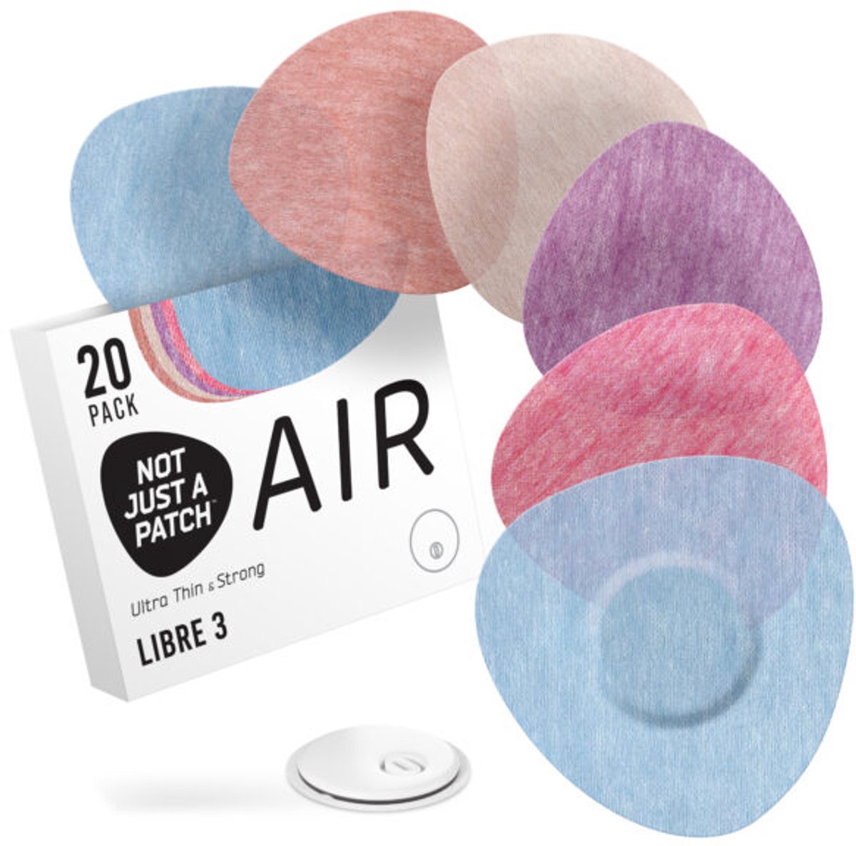 Not Just a Patch - Air - sensorpleisters - Fixatiepleisters voor Freestyle Libre 3 sensoren - Multicolour - 20 stuks