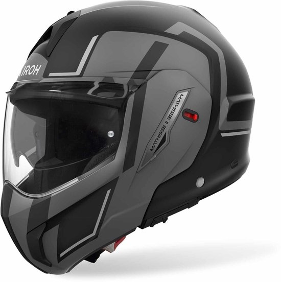Airoh Mathisse II Genius Matzwart Grijs Systeemhelm - Maat M - Helm