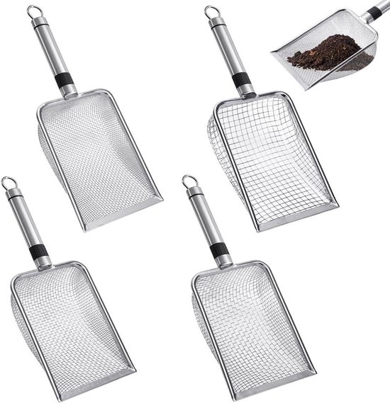 FIVMEN Tuinzeef, compostzeef, 40 x 45 cm, grondzeef, handslingerzeef met handgrepen, zeef voor aarde, gazon, tuin FIVMEN Tuinzeef, compostzeef, 40 x 45 cm, grondzeef, handslingerzeef met handgrepen, zeef voor aarde, gazon, tuin