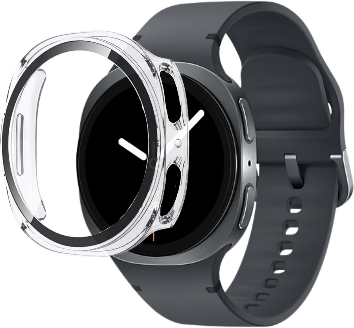Samsung Galaxy Watch 8 44mm - Hoesje Harde beschermhoes transparant scherm gehard glas