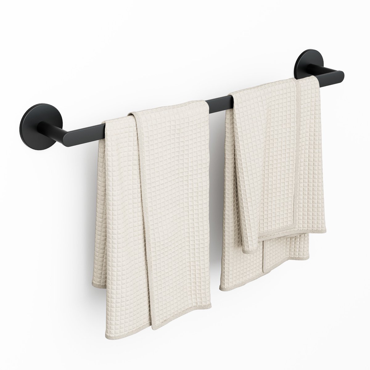 CECIPA max Handdoekrek 60 cm - Zelfklevend/Zonder Boren - Handdoekstang - Doucherek - Handdoekhouder -Handdoekenrek Badkamer - Zwart
