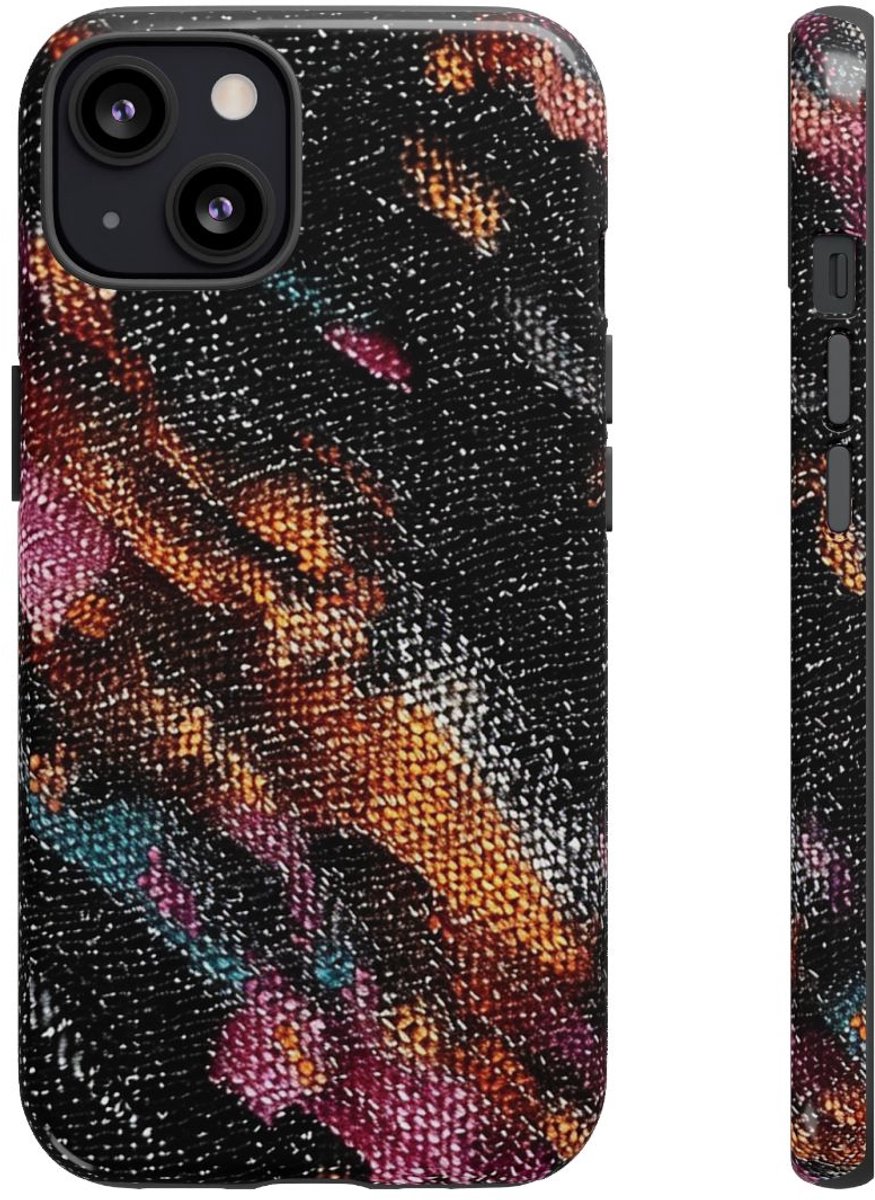 Abstract Kleurrijk Textielpatroon – Telefoonhoesje Geschikt voor iPhone 13