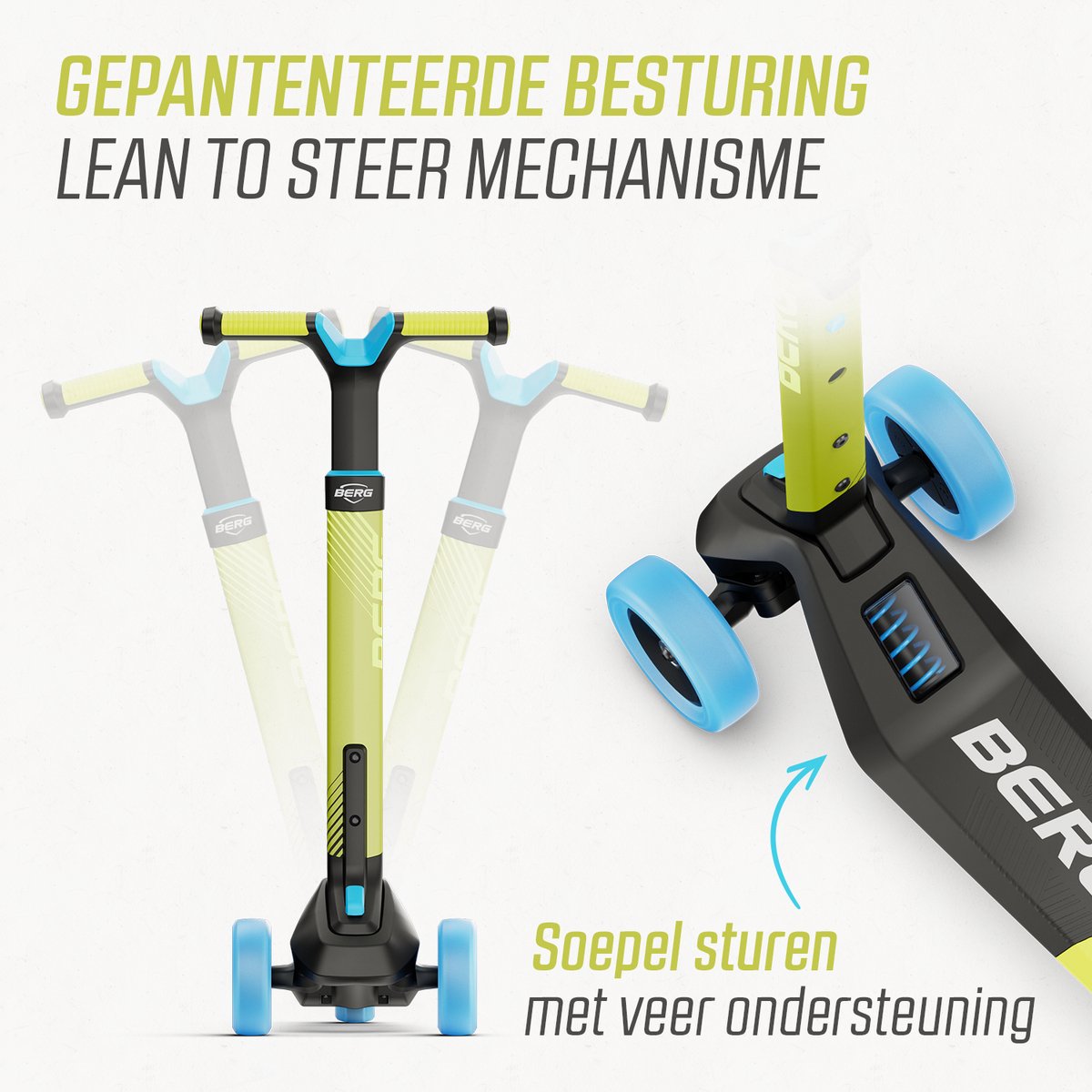 BERG Nexo Kinderstep - Step 3 wielen - Vanaf 2 jaar - Opvouwbaar - In hoogte verstelbaar - Lime — afbeelding 7