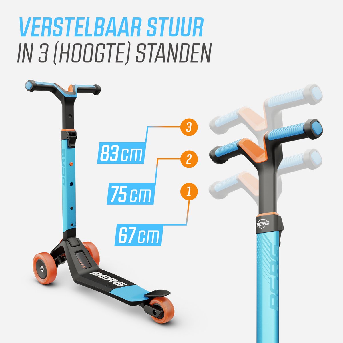 BERG Nexo Kinderstep - Step 3 wielen - Vanaf 2 jaar - Opvouwbaar - In hoogte verstelbaar - Blauw — afbeelding 2