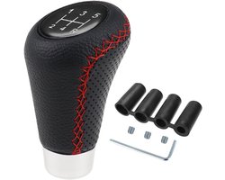 Universele 5-versnellingsbak handgeschakelde versnellingspookknop met 4 adapters Geschikt voor auto met versnellingsbak - Zwart