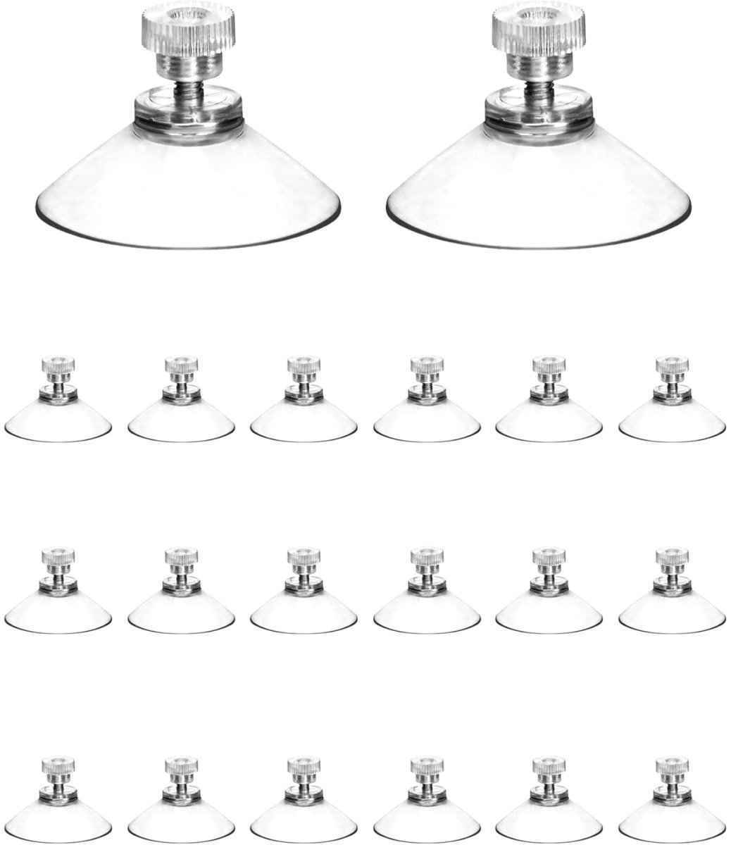 EXCITAT 20 stuks - Zuignappen - Zuignaphaken - Geschikt voor tegels, roestvrij staal, geverfde metalen oppervlakken, helder glas - Heldere kleur
